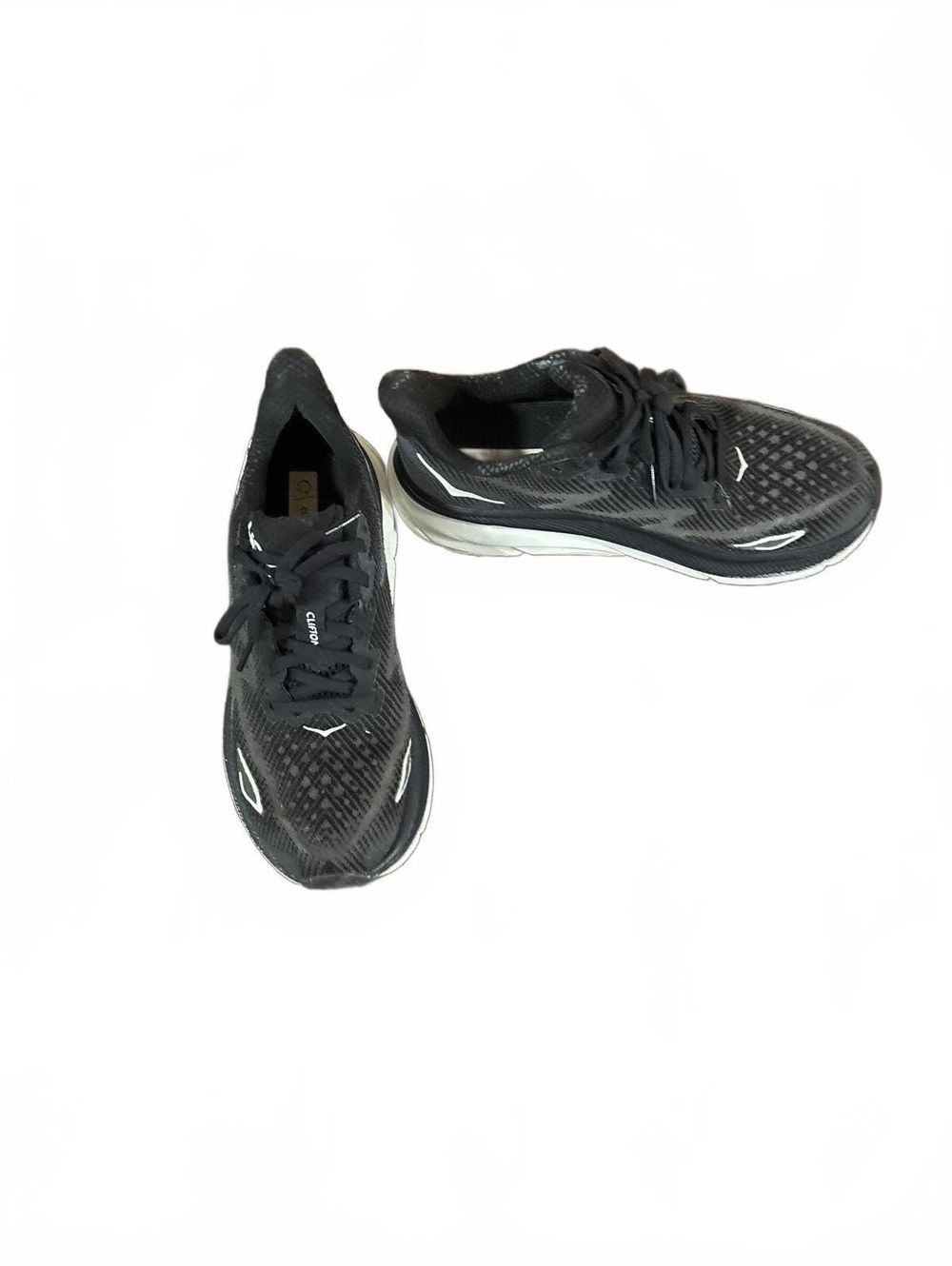 Hoka Clifton 9 Black White 1127896 Running Shoes Women's 7.5 B Comfort Athletic